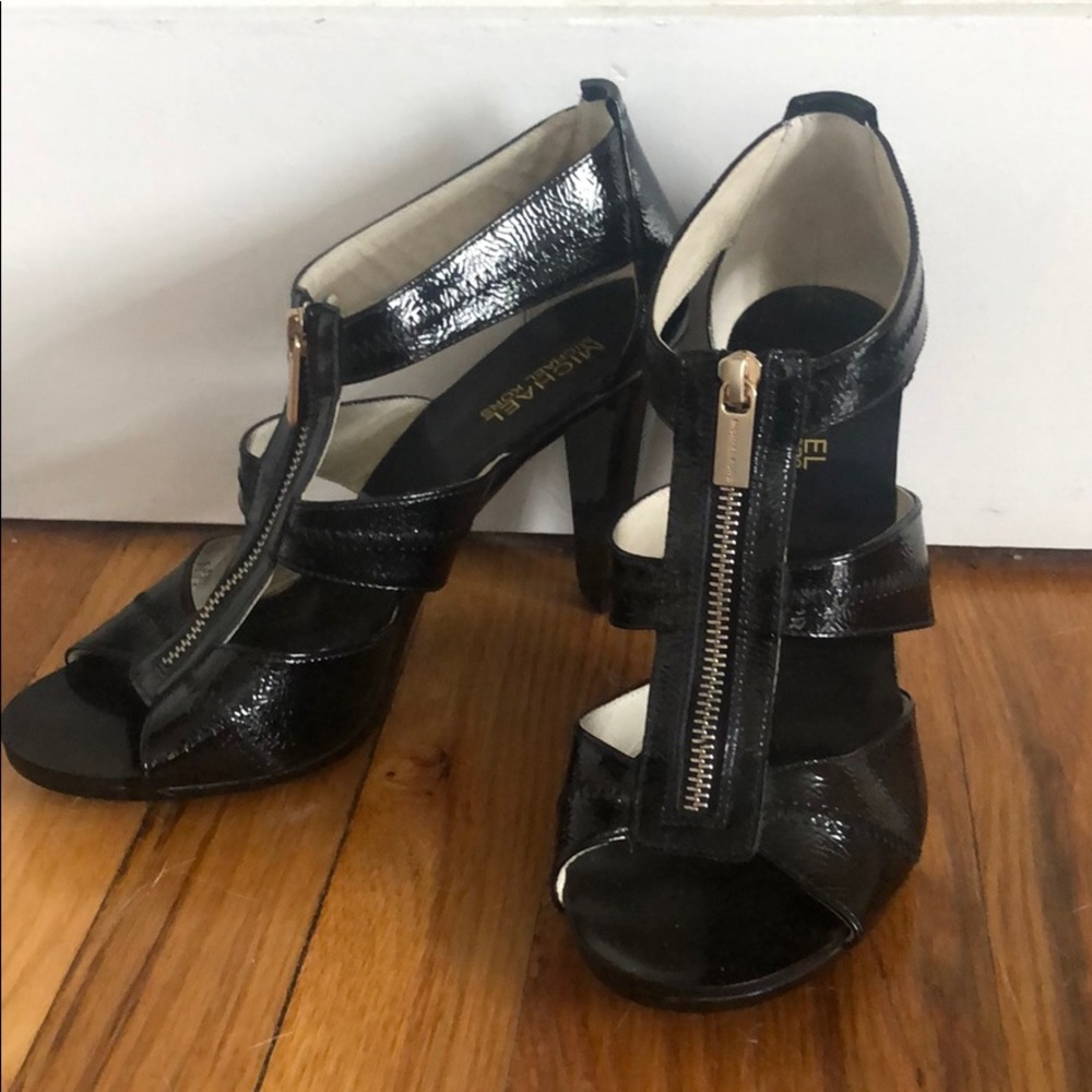 Black Michael Kors zipper heels